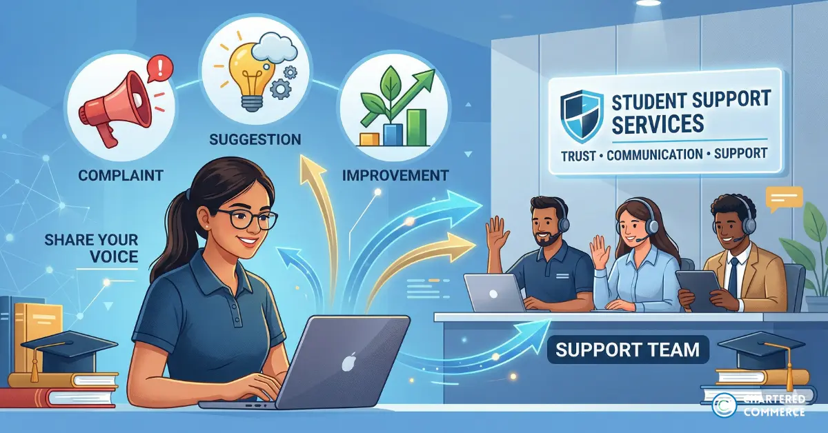Chartered Commerce Student Support System Horizontal Banner