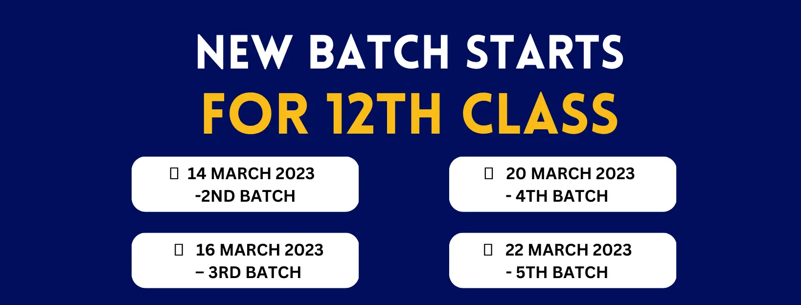 New Batch Timing for class 12 Commerce student.